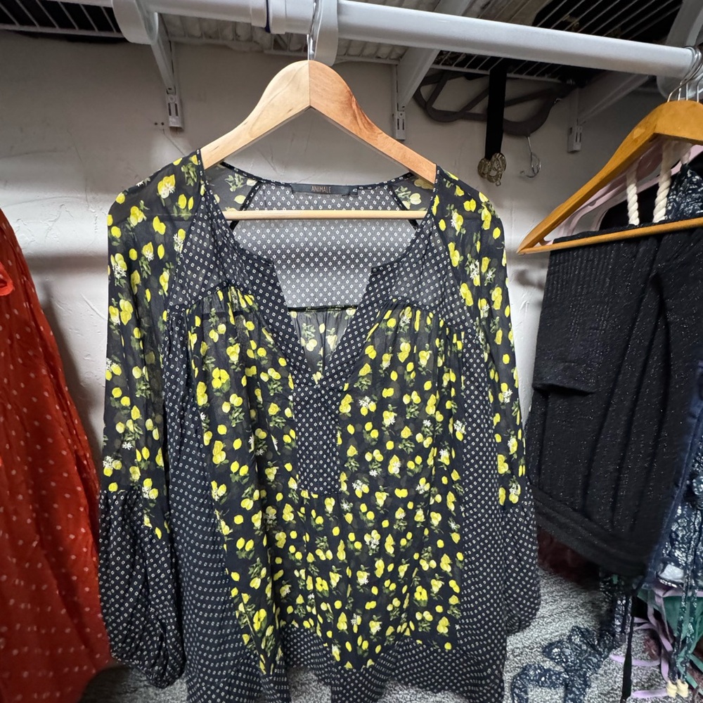 Animale Silk Blouse with Lemon Print